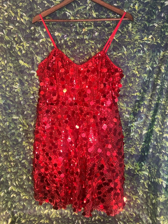 SHEIN Dresses & Skirts - SHEIN Red Sequin Spaghetti Strap Mini Dress